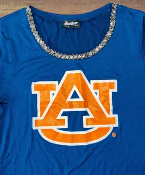 Gameday Couture Womens Size Large Auburn University Tigers Beaded High Neck Tee thumbnail 6
