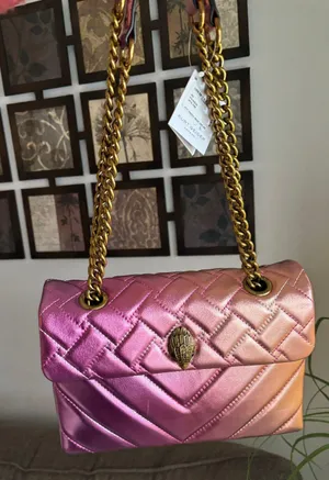 Kurt Geiger Authentic LONDON metallic Quilted 2tone leather gold lock shoulder/Crosby thumbnail 3