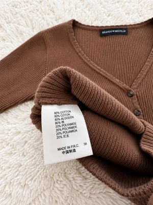 Rare Y2K Brandy Melville Collin Ribbed Cardigan – Brown thumbnail 8