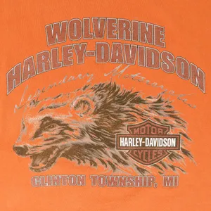 2009 Harley Davidson Orange Wolverine Shirt Size L thumbnail 6