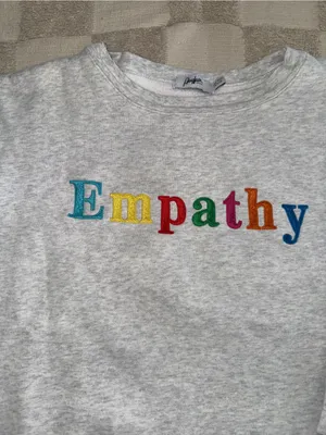 The Mayfair Group "Empathy‎ Always" heather grey crewneck sweatshirt one size thumbnail 3