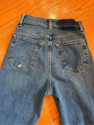 Abercrombie & Fitch Curve Love High Rise Ankle Straight Jeans Distressed 25 thumbnail 5