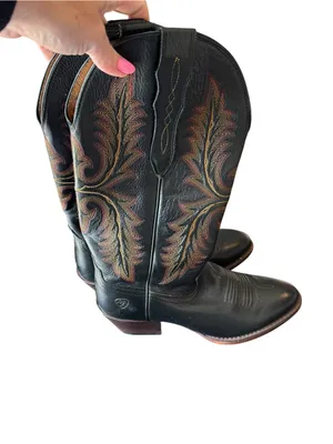 Ariat - Heritage Elastic Calf Black Leather Western Boots Size 6.5B thumbnail 2