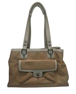 Vintage cream and white Coach shoulder bag #19044 thumbnail 1