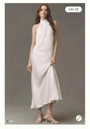 BHLDN HALTER maxi slip dress thumbnail 3