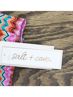 Salt + Cove Juniors Front-Tab Midkini Swim Top 807145 Pink Multi S thumbnail 5