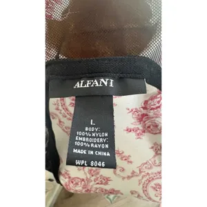 Alfani Black Mesh Embroidered Kimono Cardigan Swim Cover Up Large‎ Fairy thumbnail 4