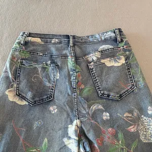 Women's Denim Floral Stamped Jeans Size Large #260709 thumbnail 11