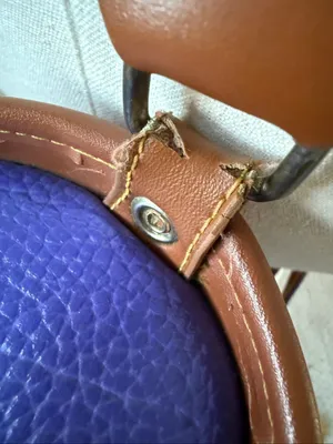 Vintage 80s Carina Intl Inc Waterproof Leather Purple Tan Golf Bag Backpack Nove thumbnail 10