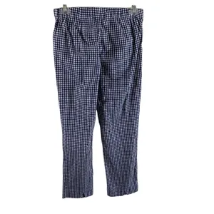 John Galt California Blue White Checkered Elastic Waist Cotton Cropped‎ Pants S thumbnail 2