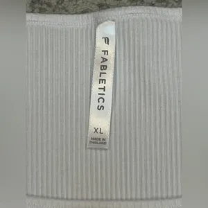 Fabletics Daily white ribbed long-sleeve square-neck crop top Size XL thumbnail 4