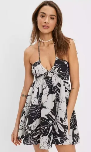 American Eagle Ruched Halter Mini Dress thumbnail 1
