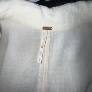 Free People All About The Feels M Gauze Cotton Button Up Top Ivory Boho Peasant‎ thumbnail 3