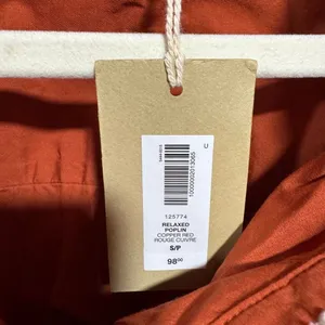 Aritzia New Wilfred Free Relaxed Poplin Shirt Copper Red Size Small thumbnail 8