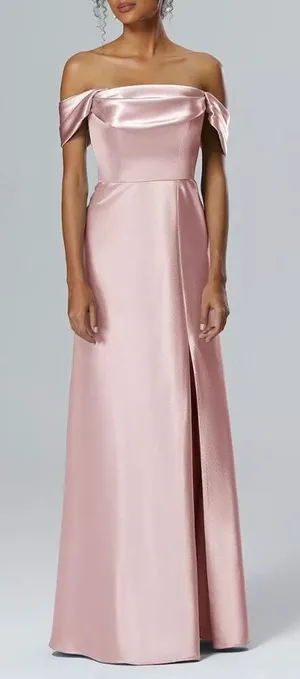 Birdy Grey English Rose Mia Shiny Satin Convertible Bridesmaid Dress Size XS thumbnail 1