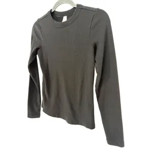 Pact Long Sleeve Top Ribbed Organic Cotton XS Black Slim Fit Crew Neck Tee thumbnail 3