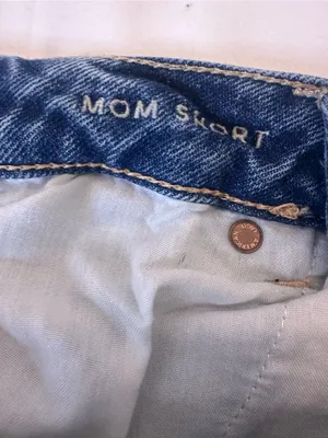 American Eagle Outfitters Distressed Blue Denim Roll-Cuff Shorts thumbnail 6