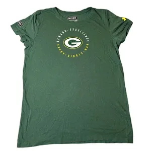 Green Bay Packers Shirt Womens‎ S Green Under Armour Combine Short Sleeve NFL thumbnail 1