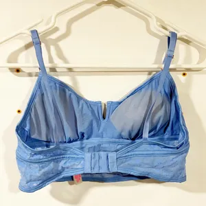Victorias Secret Pink Blue Flocked Mesh Bralette‎ Size Medium thumbnail 4