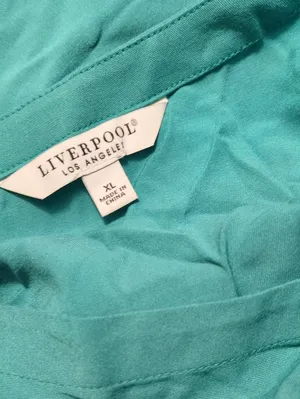Liverpool Mermaid Teal Flutter Sleeve Dress Size XL thumbnail 4