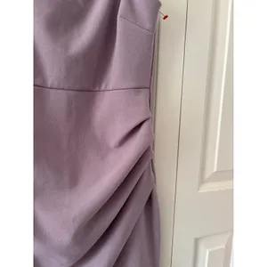 Blue Blush Purple Asymmetrical Mini Dress Women’s Medium Ruched Party Cocktail thumbnail 3