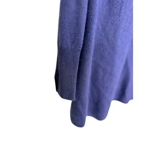 Lusso Womens Cashmere Royal Blue Cardigan‎ S Regency Cozy Core Quiet Luxury FLAW thumbnail 2