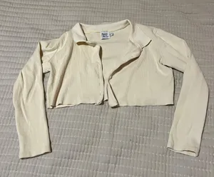 Princess Polly White Cropped Cardigan thumbnail 1