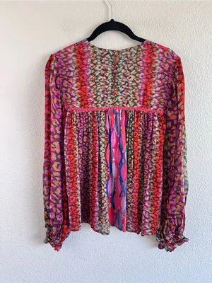Bl-nk London Women's Miranda Peasant Blouse Peasant‎ Boho Eclectic Artsy Mixed thumbnail 3