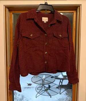 American eagle plaid cropped flannel fall thumbnail 1