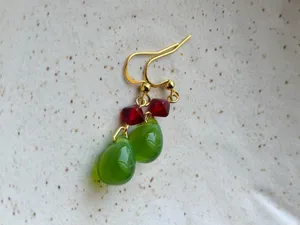 Handmade quality Czech glass beads retro fairy whimsy dangle earrings🌿❤️ thumbnail 6