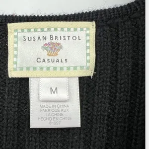 Vintage SUSAN BRISTOL | M | Womens Wool Sweater Vest Christmas Tress Winter thumbnail 3