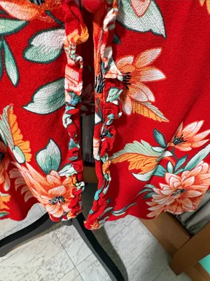 Forever 21 Red Floral Ruffled Midi Dress thumbnail 4