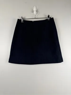 Aritzia Wilfred Twill A-line mini skirt pinstripe in grey and white size 6 thumbnail 4