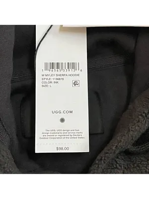 UGG Women's Myley Sherpa Hoodie color Gray Sz Large thumbnail 11