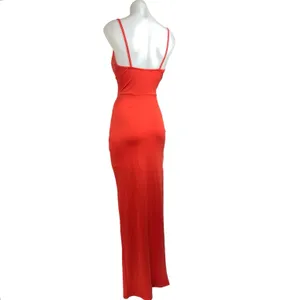 Boohoo Red Cut-Out V-Neck Spaghetti Strap Bodycon Maxi Party Cocktail Dress Sz 4 thumbnail 4