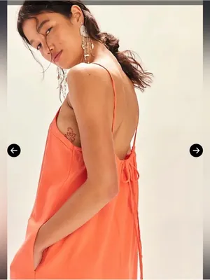 Free People Free-est Aspen Linen Midi Dress - small, fresh coral thumbnail 3