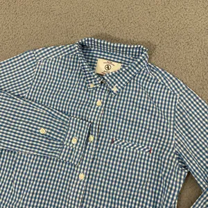 Aigle Depuis 1853 Shirt Women S Blue Gingham Plaid‎ Long Sleeve Button Down thumbnail 2