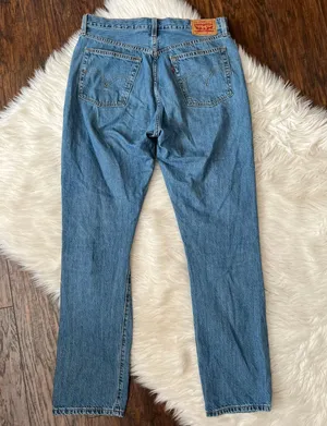 Levi's 501 Original Straight Button Fly Distressed Jeans thumbnail 5