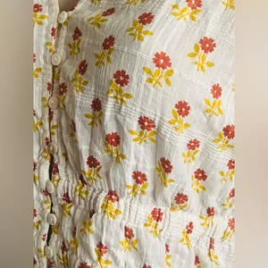 Madewell Sophia short - sleeve Top in wild calendula block print thumbnail 10