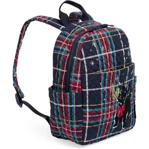 Vera Bradley Plaid Scottie Dog Backpack Size 10”x12”x5” Blue/Red thumbnail 3