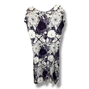 Title‎ Nine Womens Purple Floral Cowl Neck Supplex Nylon Stretch Dress Large thumbnail 3