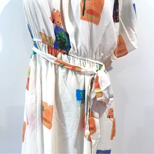 New Entro One-shoulder Maxi Dress Sz L Elastic Waist Loose thumbnail 3