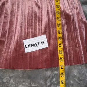Papermoon Pleated Velvet Pull On Midi Skirt Womens L Pink Rose Shimmer Coquette thumbnail 7