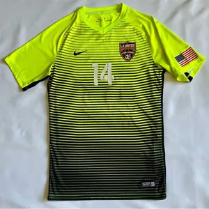 LA United Futbol Academy Woman’s Shirt Yellow Soccer Jersey Adidas Size Small thumbnail 1