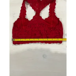 Aerie Lace Bralette White and‎ red lace Lined Wireless Small/Large thumbnail 8