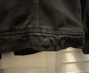 Old Navy Jacket Women’s Small Petite Black Cozy Y2K Trucker Sherpa Lined Denim thumbnail 7