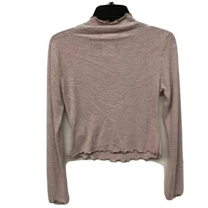 Lush Womens Lilac Long Sleeve Lettuce Trimmed Top thumbnail 2