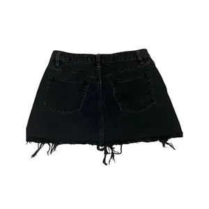 Free People We The Free Women's Black Denim Mini Skirt Size 4 Casual thumbnail 3