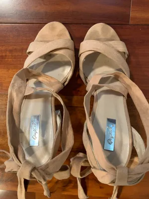 Qupid Beige Leg-Wrap Clear Block Heels thumbnail 11