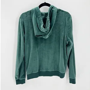 Pink Victoria’s Secret Y2K green velvet full zip hoodie size M casual athleisure thumbnail 2